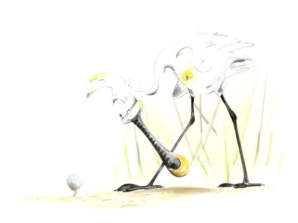 Caricature de Laurent Zagni, extraite de l'exposition "Drôles d'oiseaux", pour une idée de sortie en famille près de Nantes